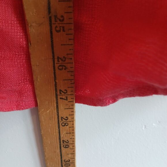 Coldwater Creek Linen Shirt Medium Coral Long Sleeve Button Down Collared - Picture 5 of 6